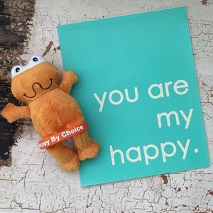 Happy Bundle - 8x10 print, plush frog & bracelet